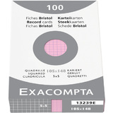 EXACOMPTA Karteikarten, din A6, kariert, rosa
