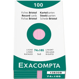 EXACOMPTA Karteikarten, din A7, liniert, rosa