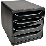 EXACOMPTA schubladenbox BIG-BOX, 4 Schbe, schwarz glossy