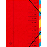 EXACOMPTA Ordnungsmappe, din A4, Karton, 12 Fcher, rot