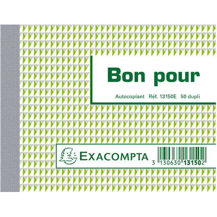 EXACOMPTA Manifold "Bon pour", 105 x 135 mm, dupli