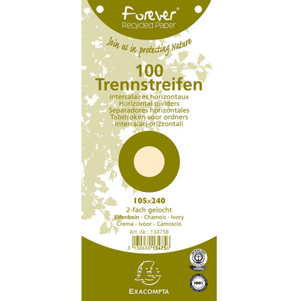 EXACOMPTA Trennstreifen Recycling, 105 x 240 mm, chamois