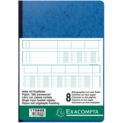 EXACOMPTA Spaltenbuch DIN A4, 8 Spalten auf 2 Seiten