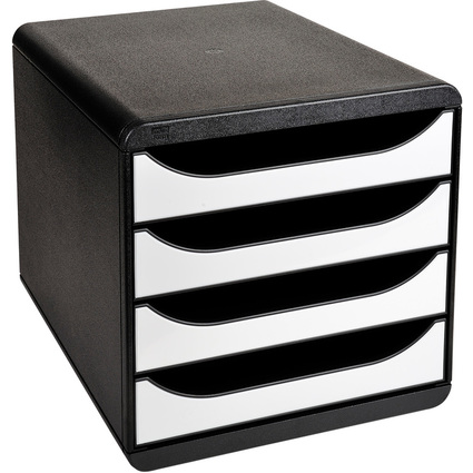 EXACOMPTA Schubladenbox BIG-BOX, 4 Schbe, wei glossy
