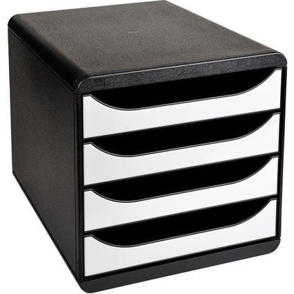 EXACOMPTA Schubladenbox BIG-BOX, 4 Schbe, wei glnzend
