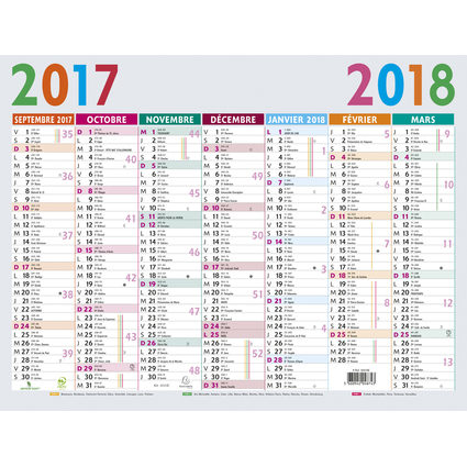 EXACOMPTA Calendrier Multicolore 2024/2025, 295 x 220 mm