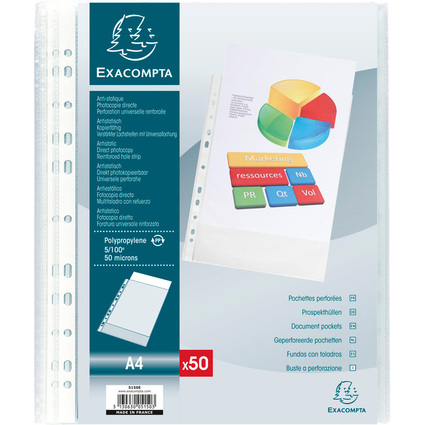 EXACOMPTA Prospekthlle, DIN A4, PP, genarbt transparent