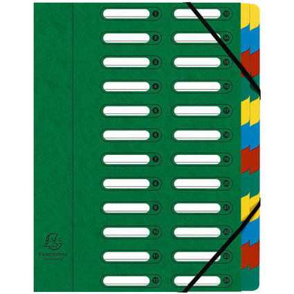 EXACOMPTA Ordnungsmappe, DIN A4, Karton, 24 Fcher, grn