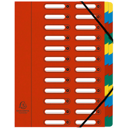 EXACOMPTA Ordnungsmappe, DIN A4, Karton, 24 Fcher, rot