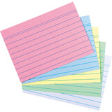 herlitz Karteikarten, din A7, liniert, farbig sortiert