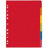 herlitz Karton-Register, blanko, din A4, farbig, 6-teilig