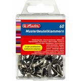 herlitz Flachkopf-Musterbeutelklammern, weiblank, 14 mm