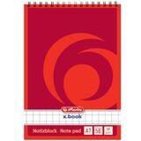 herlitz spiralnotizblock x.book, din A7, 50 Blatt, kariert