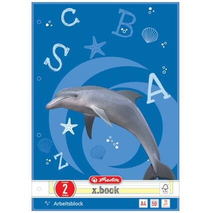 herlitz Arbeitsblock x.book, DIN A4, Lineatur 2