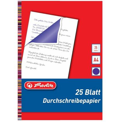 herlitz Durchschreibpapier, DIN A4, Inhalt: 25 Blatt