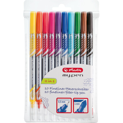 herlitz Fasermaler/Fineliner my.pen, 10er Etui