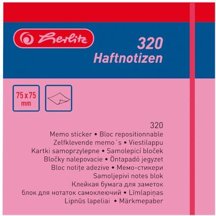 herlitz Haftnotiz-Wrfel, 75 x 75 mm, Neonfarben
