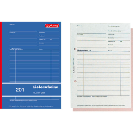 herlitz Formularbuch "Liefer-/Empfangsschein 201", DIN A5