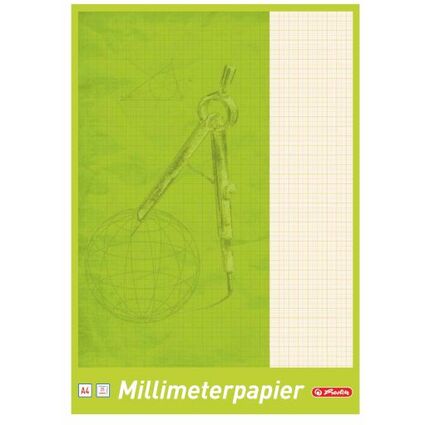 herlitz Millimeterpapier-Block DIN A4, 80 g/qm, 25 Blatt