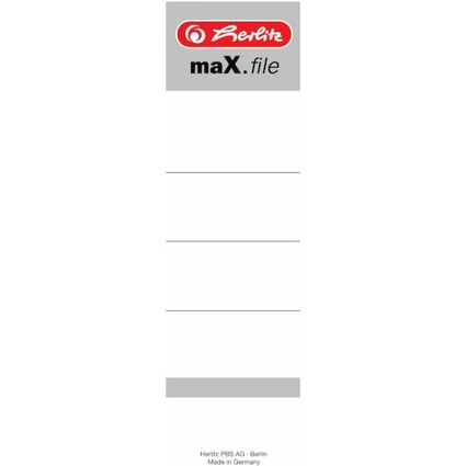 herlitz Ordnerrcken-Einsteckschilder maX.file, 54 x 190 mm