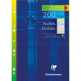Clairefontaine feuillets mobiles perfors couleur, A4, sys