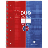 Clairefontaine collegeblock DUOBOOK, din A4, kariert/liniert