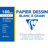 Clairefontaine zeichenpapier "Blanc  Grain", 210 x 297 mm