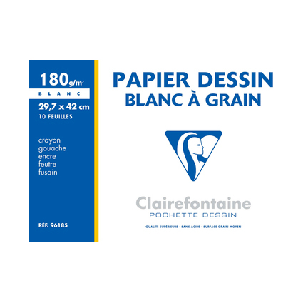 Clairefontaine Zeichenpapier "Blanc  Grain", 297 x 420 mm