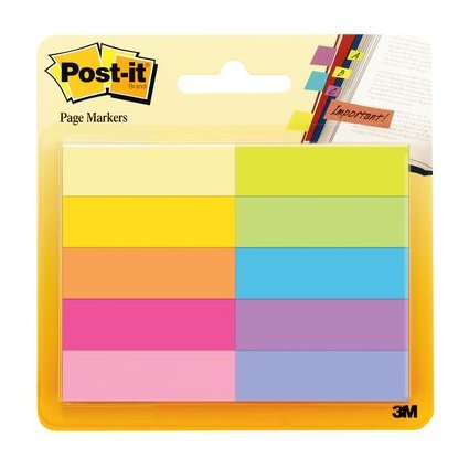 Post-it Pagemarker aus Papier, 15 x 50 mm, farbig sortiert
