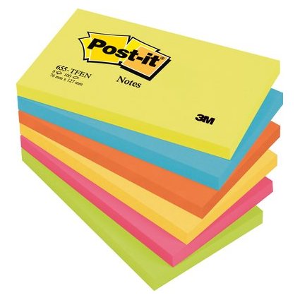 Post-it Haftnotizen Notes, 127 x 76 mm, Energetic Collection
