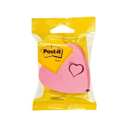 Post-it Haftnotiz-Wrfel, 70 x 70 mm, Herz-Form, 3-farbig