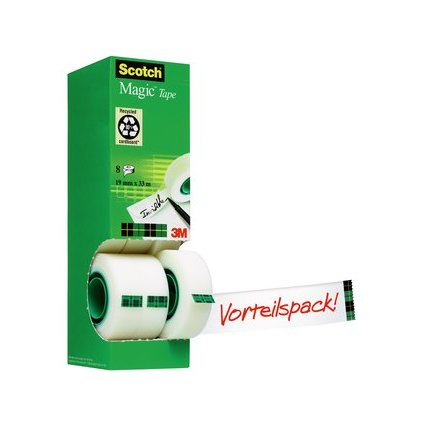 3M Scotch Klebefilm Magic 810, 19 mm x 33 m, 6+2 gratis