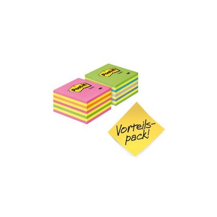 Post-it Haftnotiz-Wrfel, 76 x 76 mm, Vorteilspack, sortiert