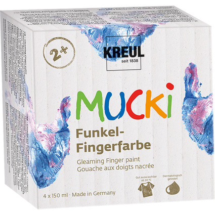 KREUL Funkel-Fingerfarbe "MUCKI", 150 ml, 4er-Set