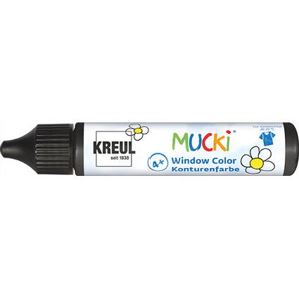KREUL Window Color Konturenfarbe Pen "MUCKI", schwarz, 29 ml