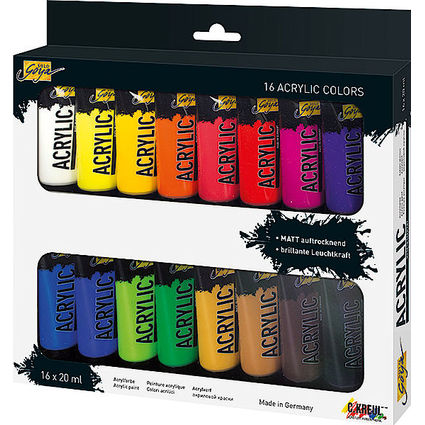 KREUL Acrylfarbe SOLO Goya Acrylic, 20 ml, 16er-Set
