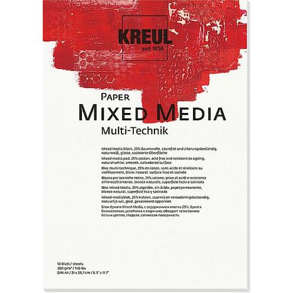 KREUL Knstlerblock Paper Mixed Media, DIN A4, 10 Blatt