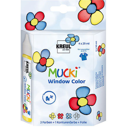 KREUL Window Color Pen "MUCKI", 4er-Set