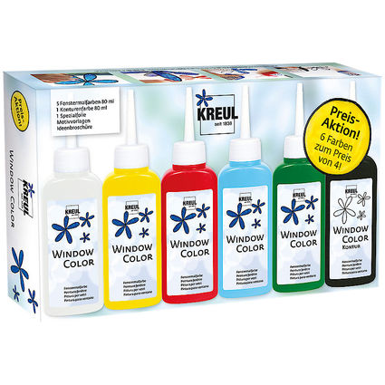 KREUL Window Color, Aktions-Set, 6 x 80 ml