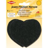 KLEIBER jeans-flecken Herzen, 85 x 105 mm , schwarz