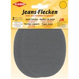 KLEIBER Jeans-Bügelflecken oval, 130 x 100 mm, grau