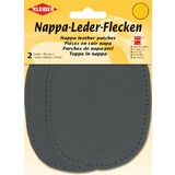 KLEIBER nappa-lederflecken oval, 100 x 125 mm, dunkelgrau