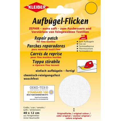 KLEIBER Zephir-Aufbgel-Flicken, 400 x 120 mm, wei