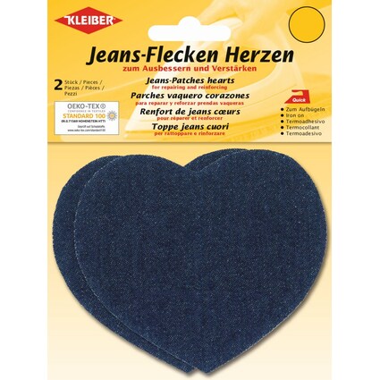 KLEIBER Jeans-Flecken Herzen, 85 x 105 mm , dunkelblau