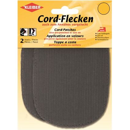 KLEIBER Cord-Flecken, 135 x 100 mm, hellgrau