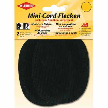 KLEIBER Mini-Cord-Flecken, 110 x 85 mm, schwarz