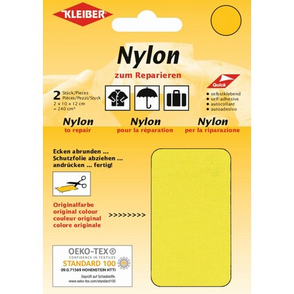 KLEIBER Nylon-Flicken, selbstklebend, gelb