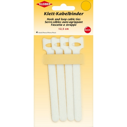 KLEIBER Klett-Kabelbinder, 125 x 40 mm, wei