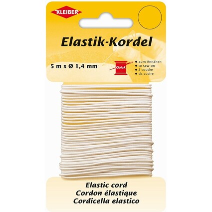 KLEIBER Elastik-Kordel, 1,4 mm x 5 m, wei