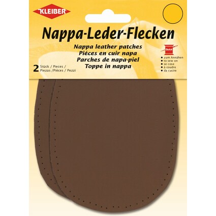 KLEIBER Nappa-Lederflecken oval, 100 x 125 mm, dunkelbraun